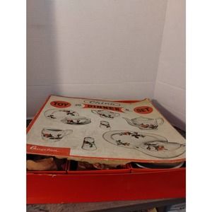 Antique Rose Cragstan 28 pc Toy China Dinner Tea Set Original Box